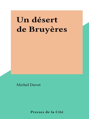 cover image of Un désert de Bruyères